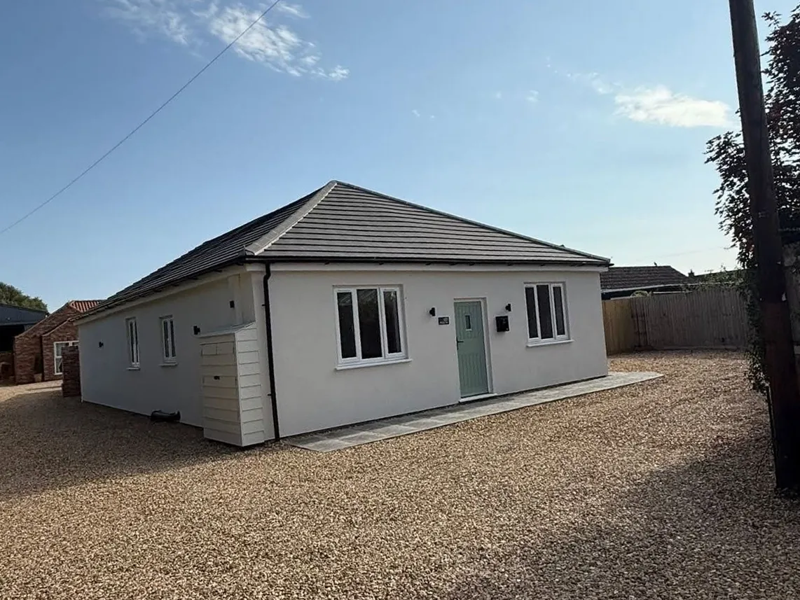White bungalow in Leverington after renovation