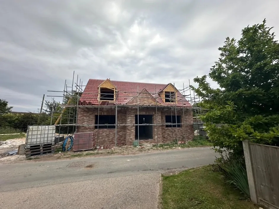 Dormer house during construction