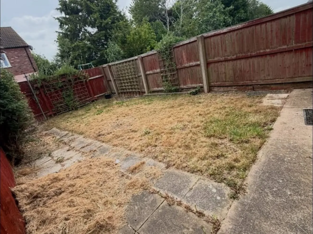 Rear garden before landscaping work