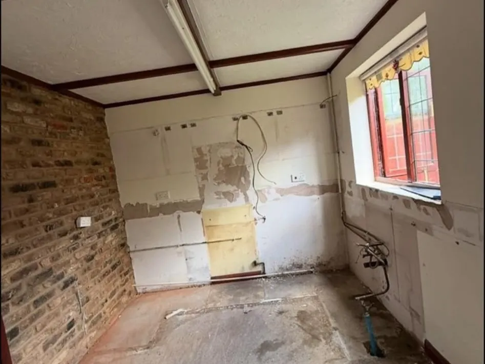Modern kitchen project during strip-out