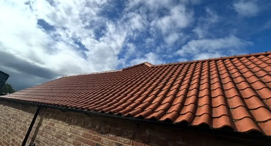 Completed clay pantile roof