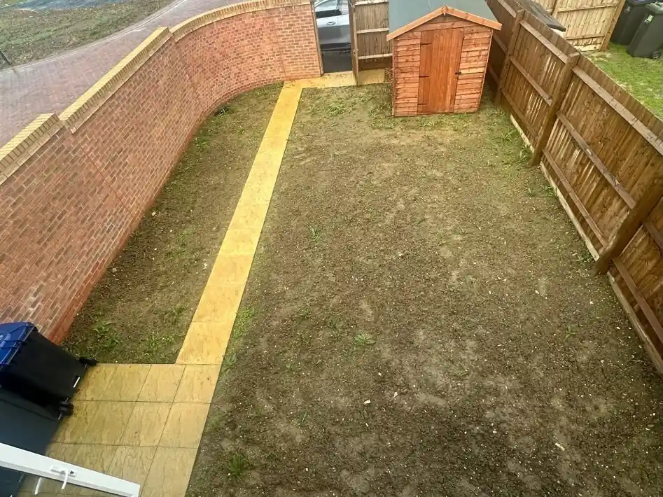 Rear garden before patio and lawn work